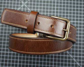 Brown EDC Full Grain Leather Belt, 1.5” - Etsy display picture 1
