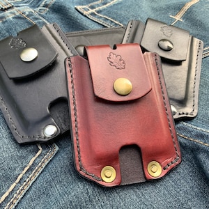 Eichenblatt Leder minimalistisches Portemonnaie, Kartenhalter mit Geldklammer