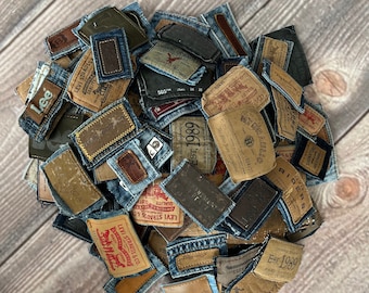 10 Stück Upcycled Denim Jeans-Lederanhänger - Jeansetiketten zum Basteln und Appliqué