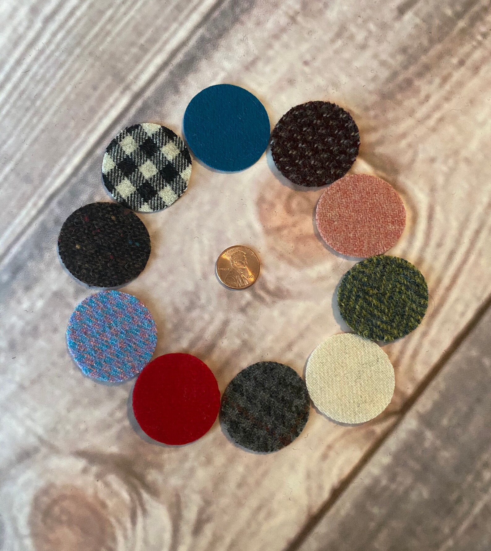 Wool Circle Pennies Precut Upcycled Felted Wool and Wool Etsy