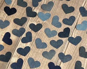 Denim Jean Heart Confetti - Shabby Chic Party, Wedding, Decoration