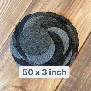 Denim Jean Fabric Circles 3 inch - Quilting, Appliqué, and Crafting