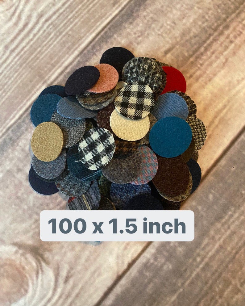 Wool Circle Pennies Precut Upcycled Felted Wool and Wool Etsy