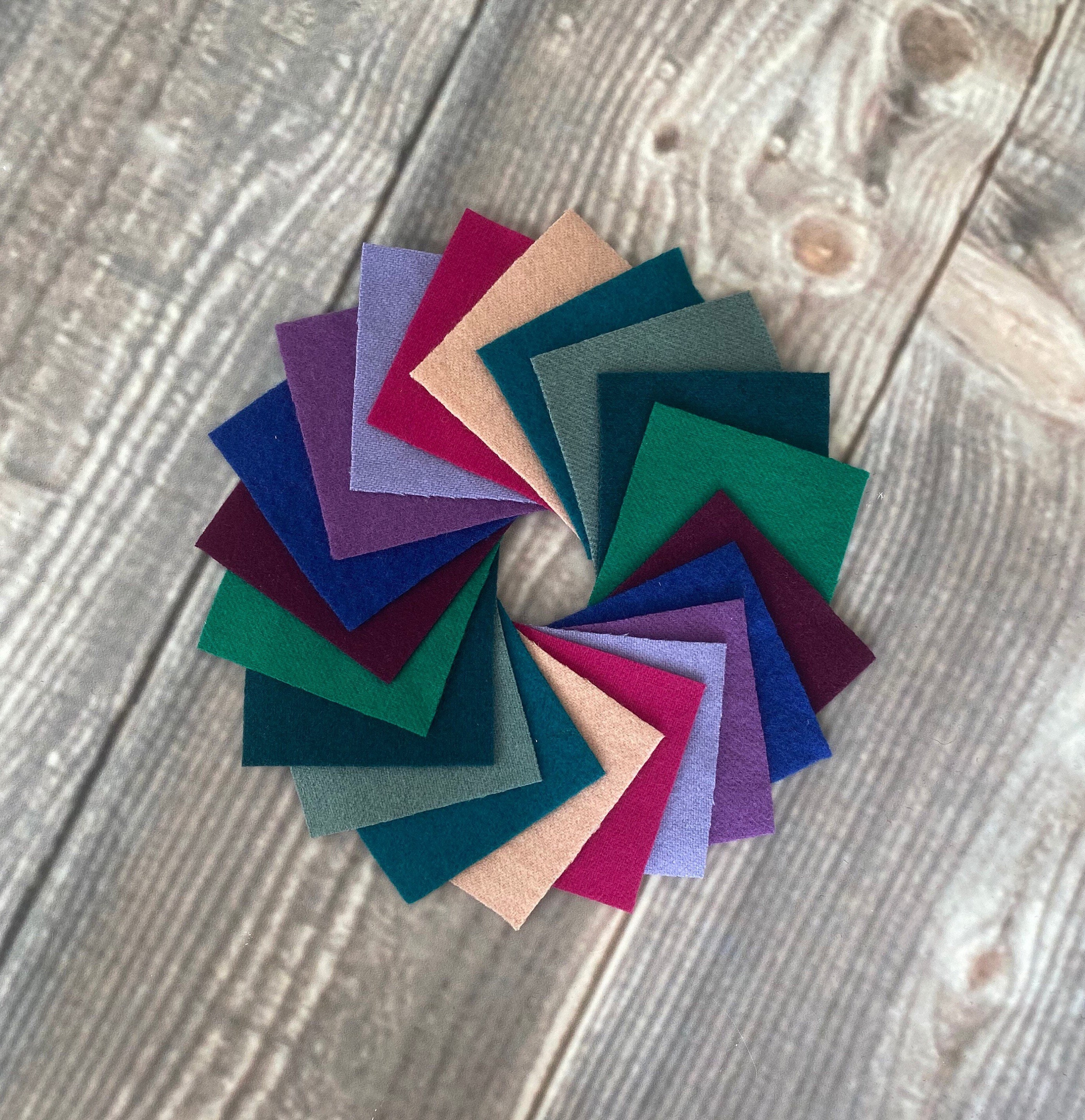 Wool Felt Fabric Squares Bundle 3x3 Inches Appliqué and Etsy