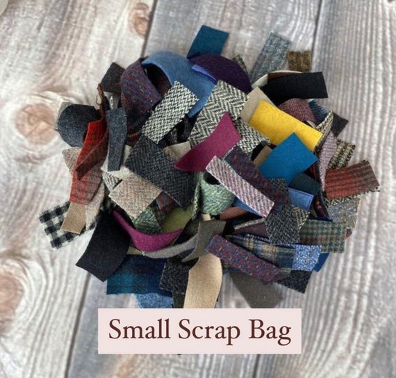 Felted Wool and Wool Felt Fabric Small Scraps Stash Bag
