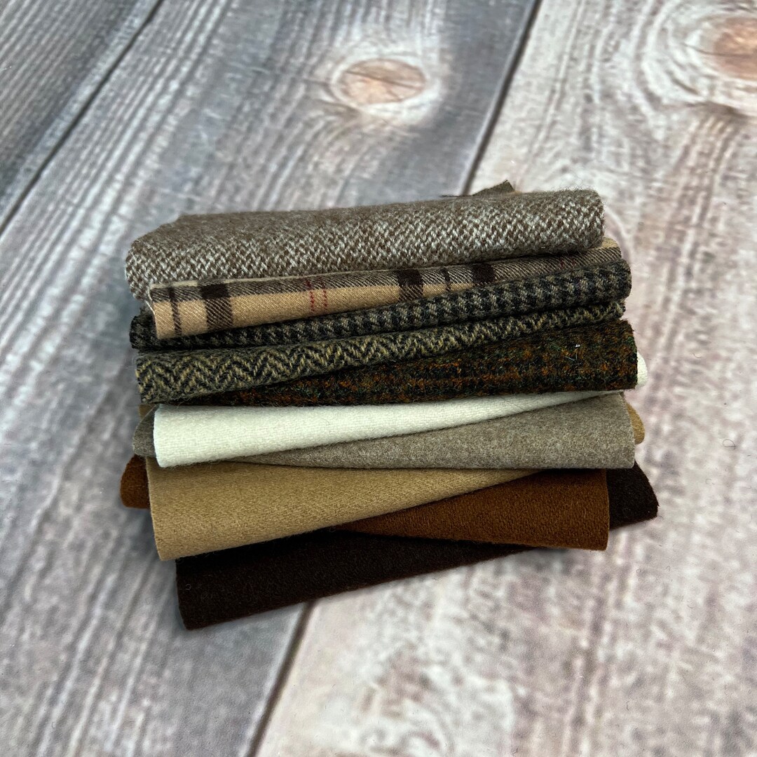 Felted Wool and Wool Felt Fabric Squares Charm Bundle 6 X 6 Etsy