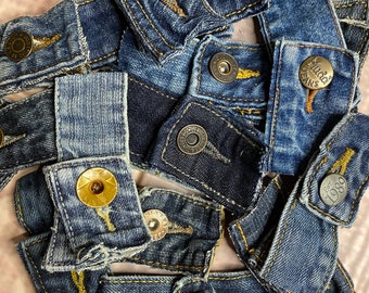 Denim Taille Band Knopfverschluss