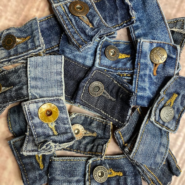 Denim Waist Band Button Closure