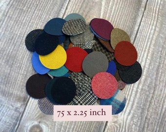 Wolle Kreis Pennies - Vorgeschnittene,vorgeschnittene Upcycling Wolle für Appliqués, Penny Rugs, Basteln - 75 x 2.25