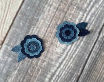 Kleine Jeans Blumen - Denim Applikation, Denim-Verzierungen, Denim-Handwerk