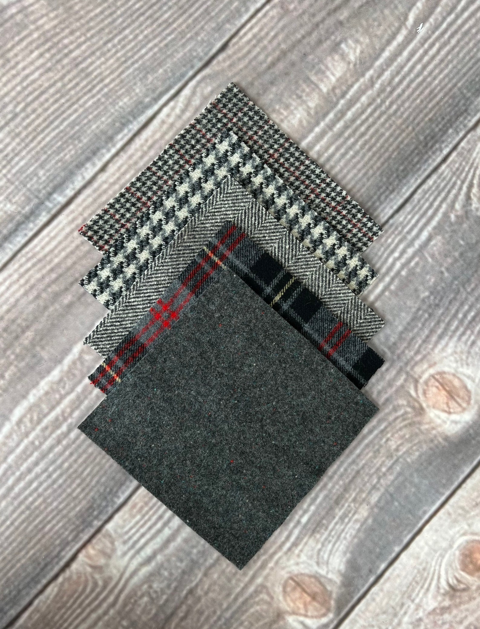 Felted Wool and Wool Felt Squares Bundle 6x6 Inches in Black Etsy