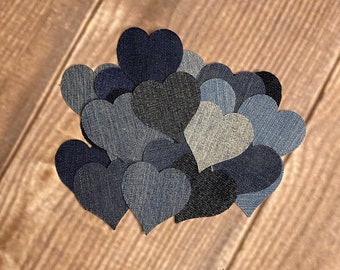Denim Jean Hearts  - Appliqué, Shabby Chic Party, Quilting