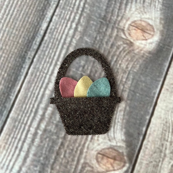 Easter Basket and Eggs - Die Cut for Applique