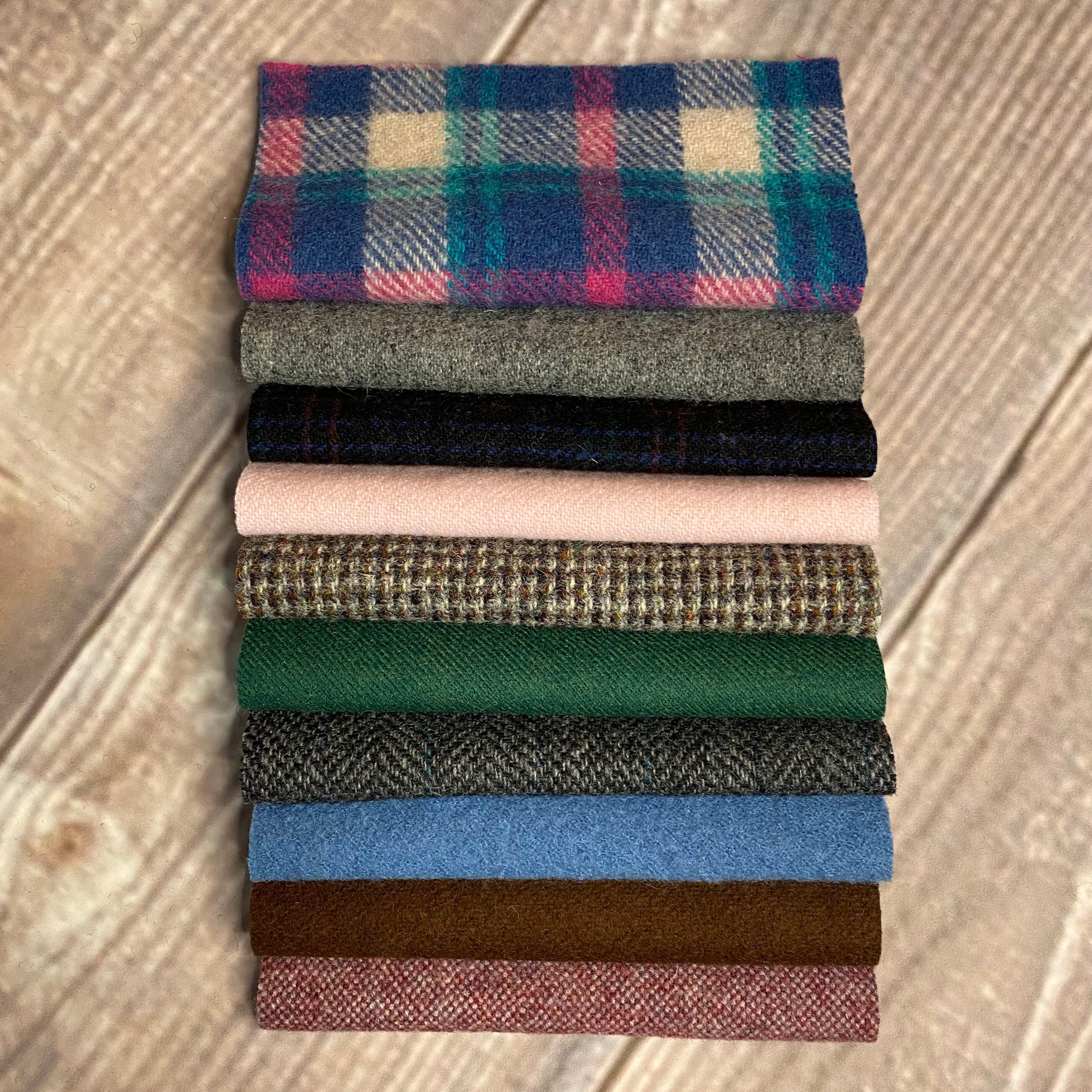 Felted Wool and Wool Felt Fabric Squares Charm Bundle GRAB Etsy