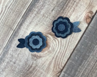 Mittelgroße Jeans Blumen - Denim Applikation, Denim-Verzierungen, Denim-Handwerk