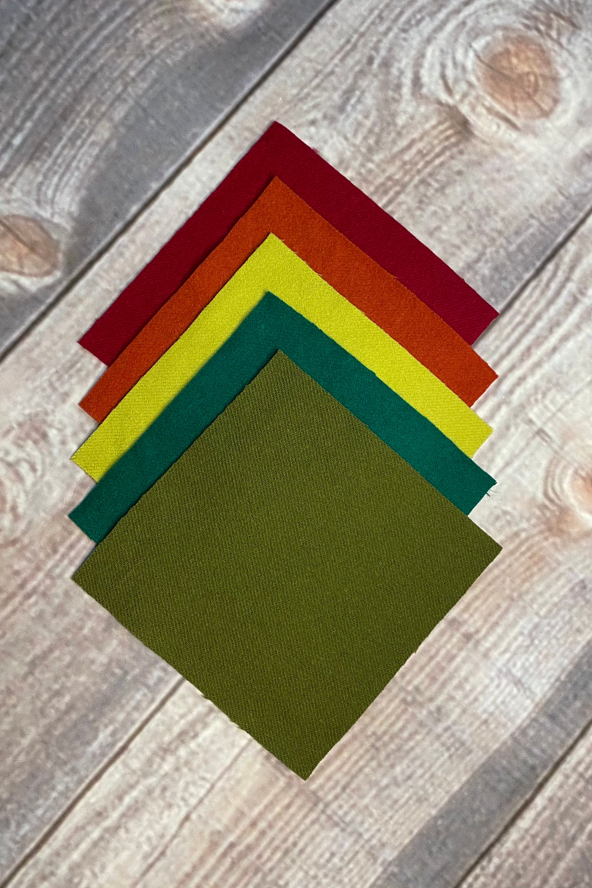 Felted Wool and Wool Felt Squares Charm Bundle 6 X 6 Inches in Etsy