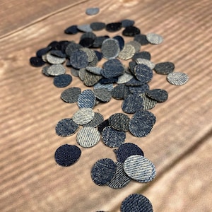 Denim Jean Circle Confetti - Shabby Chic Party, Wedding, Decoration