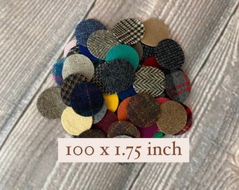 Wolle Kreis Pfennige - Vorgeschnittene, gefilzte Wolle und Wollfilz für Appliqués, Penny Rugs, Basteln - 100 x 4,5 cm