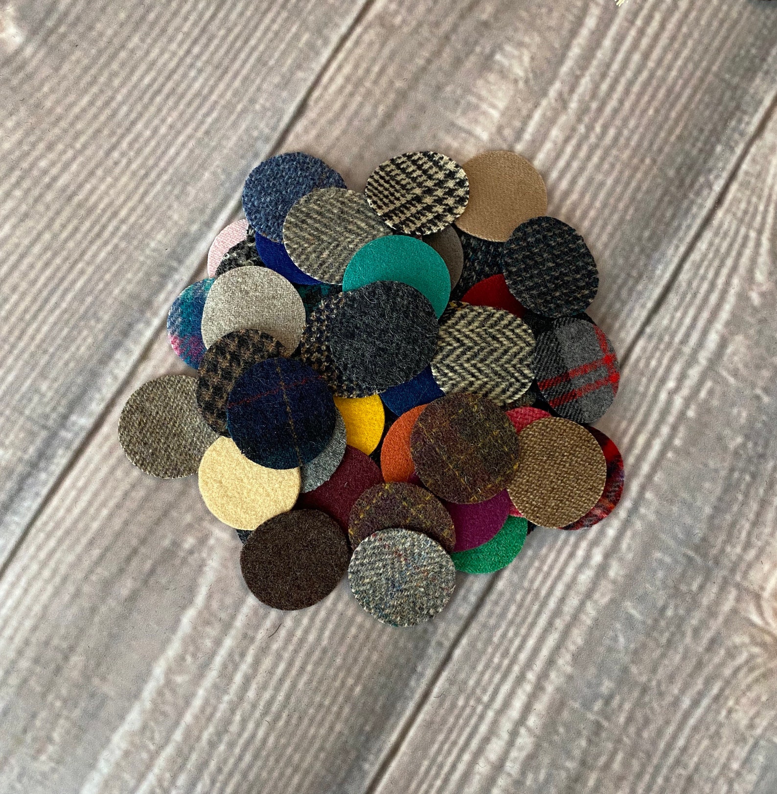 Wool Circle Pennies Precut Upcycled Felted Wool and Wool Etsy