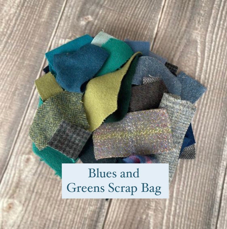 Felted Wool and Felt Fabric 5 ☆ very popular Scrap Gre Bag Blues Challenge the lowest price of Japan Stash -