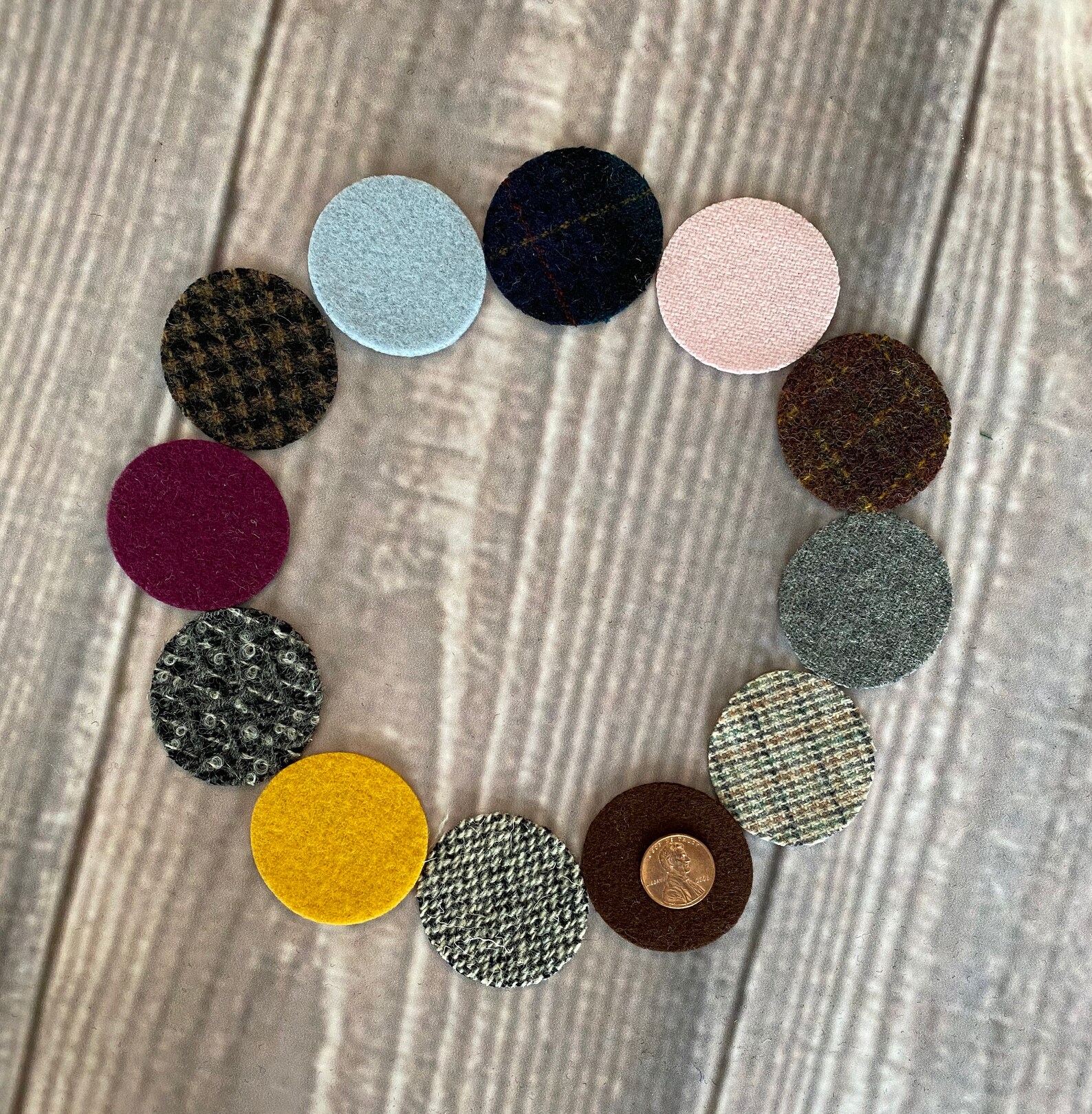 Wool Circle Pennies Precut Upcycled Felted Wool and Wool Etsy