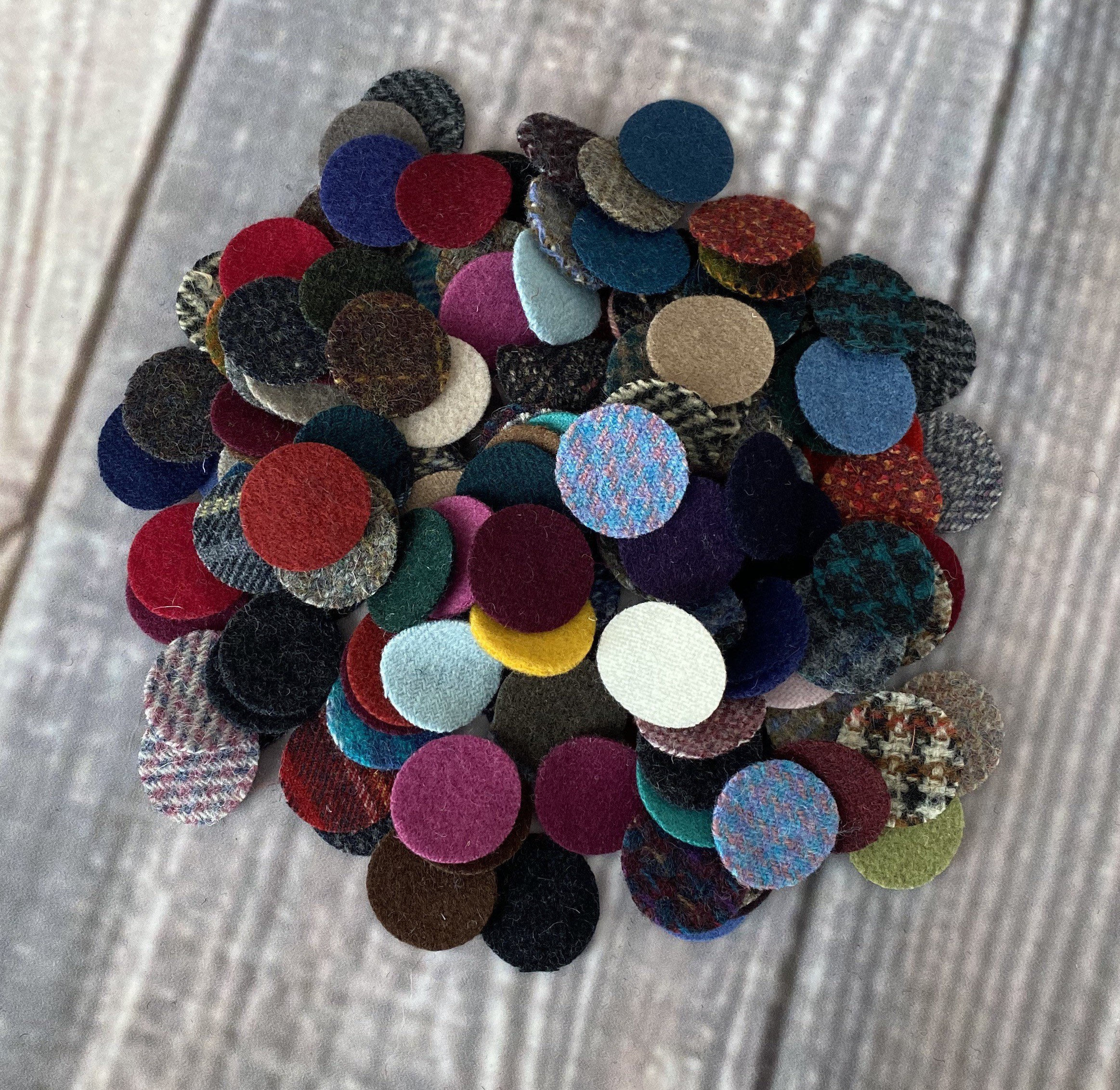 Wool Circle Pennies Precut Upcycled Felted Wool and Wool Etsy