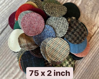 Wolle Kreis Pfennige - Vorgeschnittene, gefilzte Wolle und Wollfilz für Appliqué, Penny Rugs, Basteln - 200 x 5 cm
