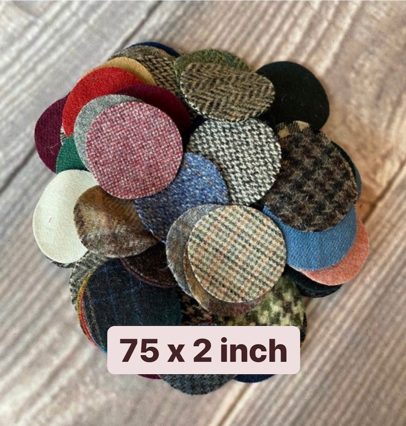 Wool Circle Pennies Precut Upcycled Felted Wool and Wool Etsy