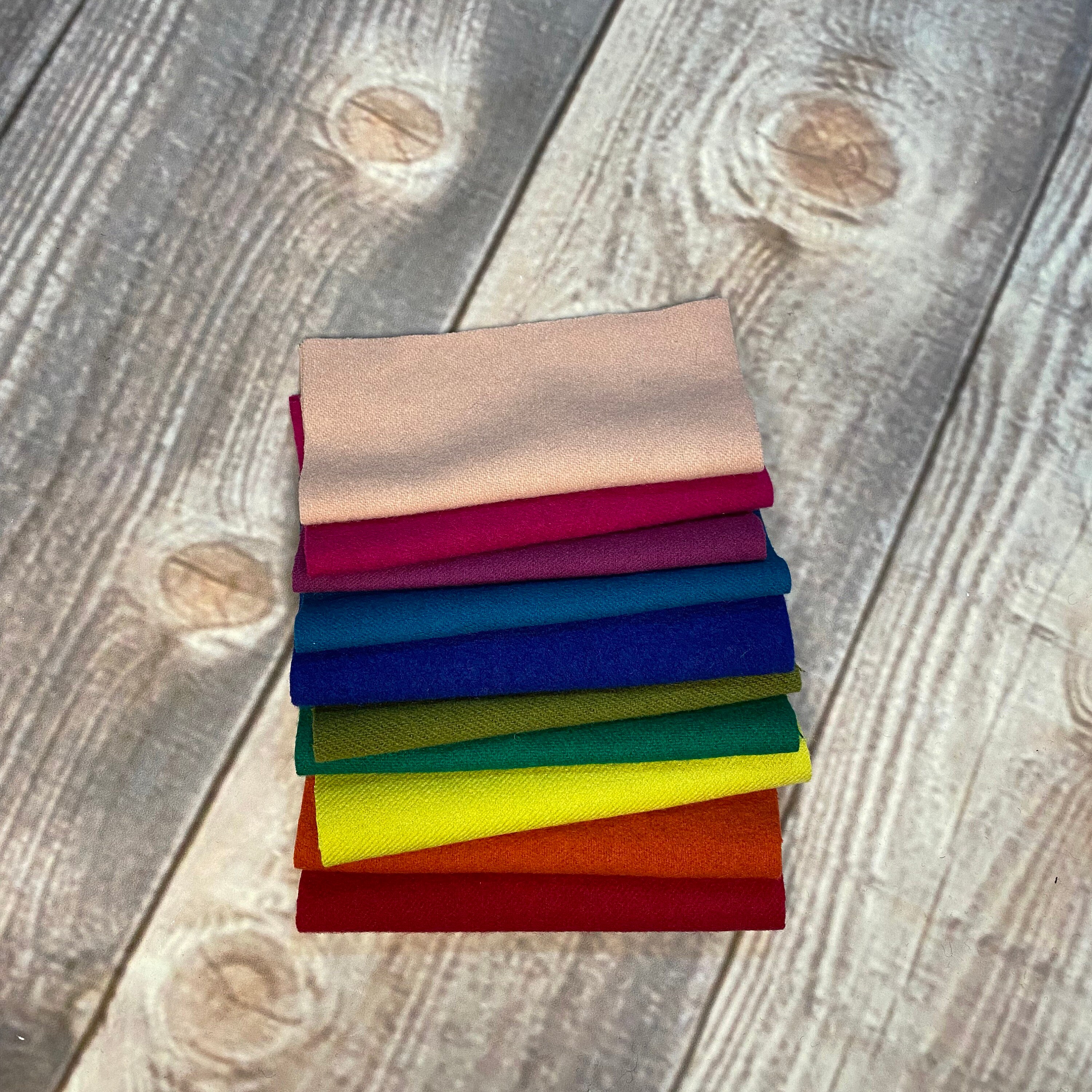 Felted Wool and Wool Felt Squares Charm Bundle 6 X 6 Inches in Etsy