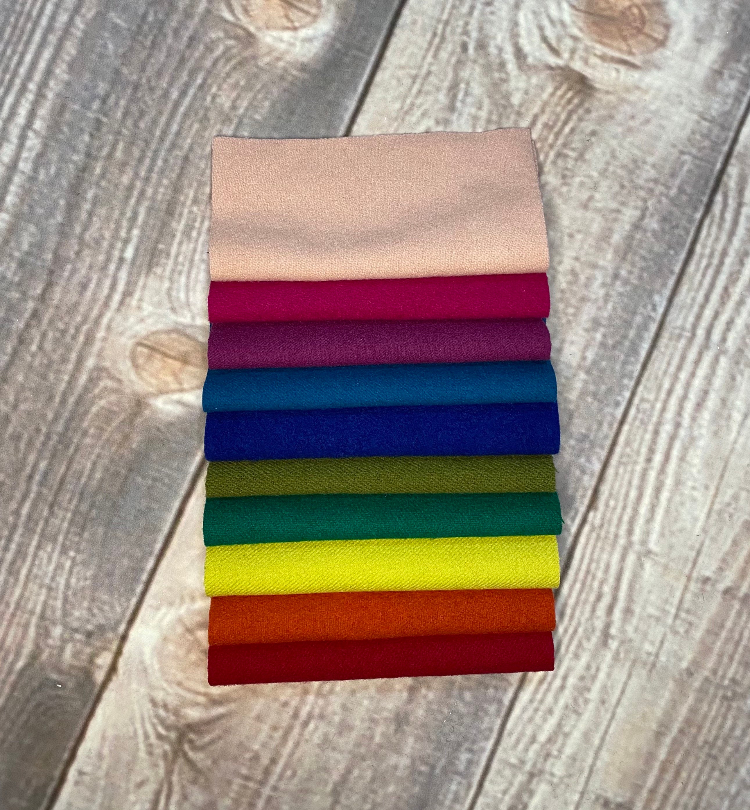 Felted Wool and Wool Felt Squares Charm Bundle 6 X 6 Inches in Etsy