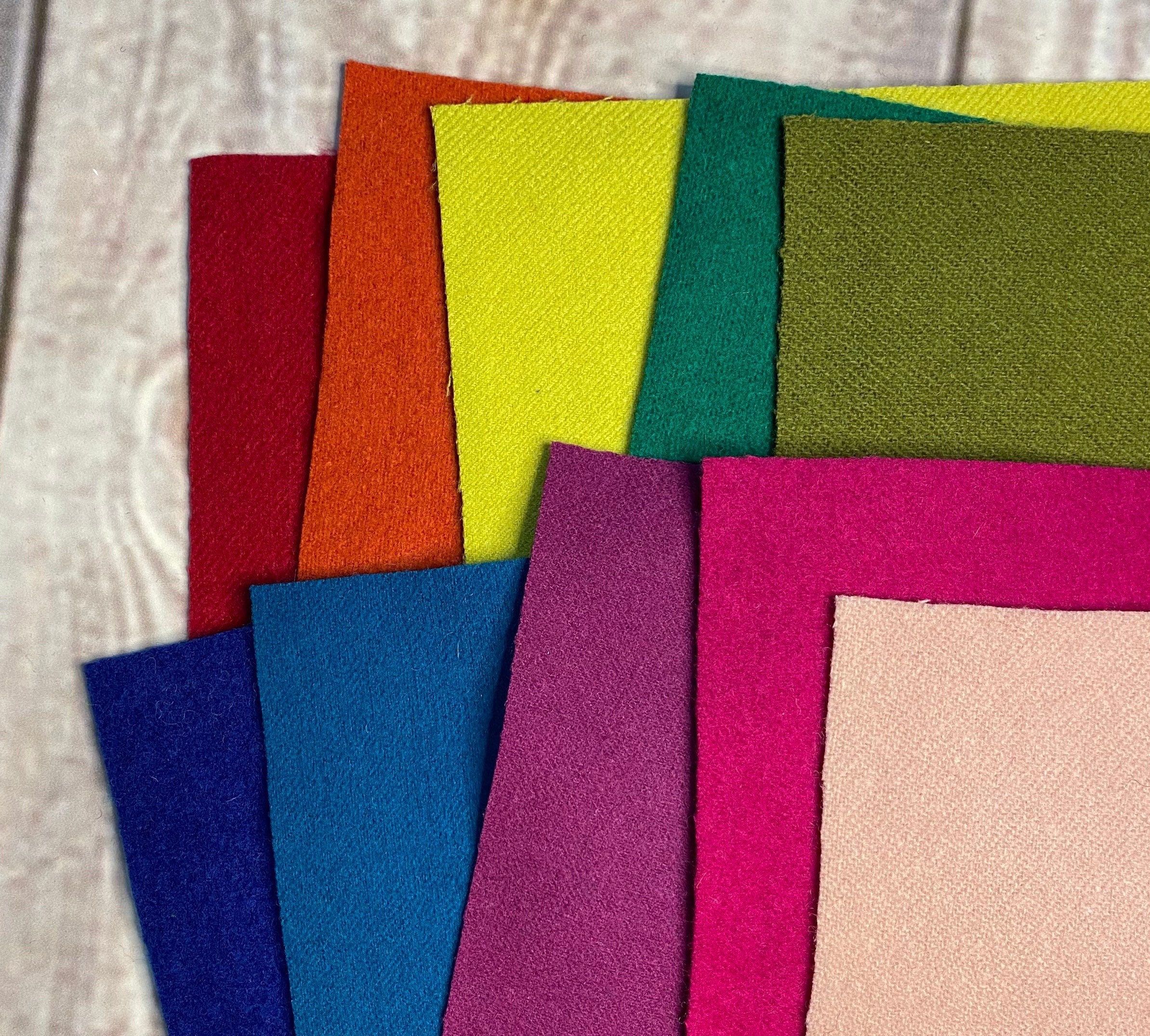 Felted Wool and Wool Felt Squares Charm Bundle 6 X 6 Inches in Etsy