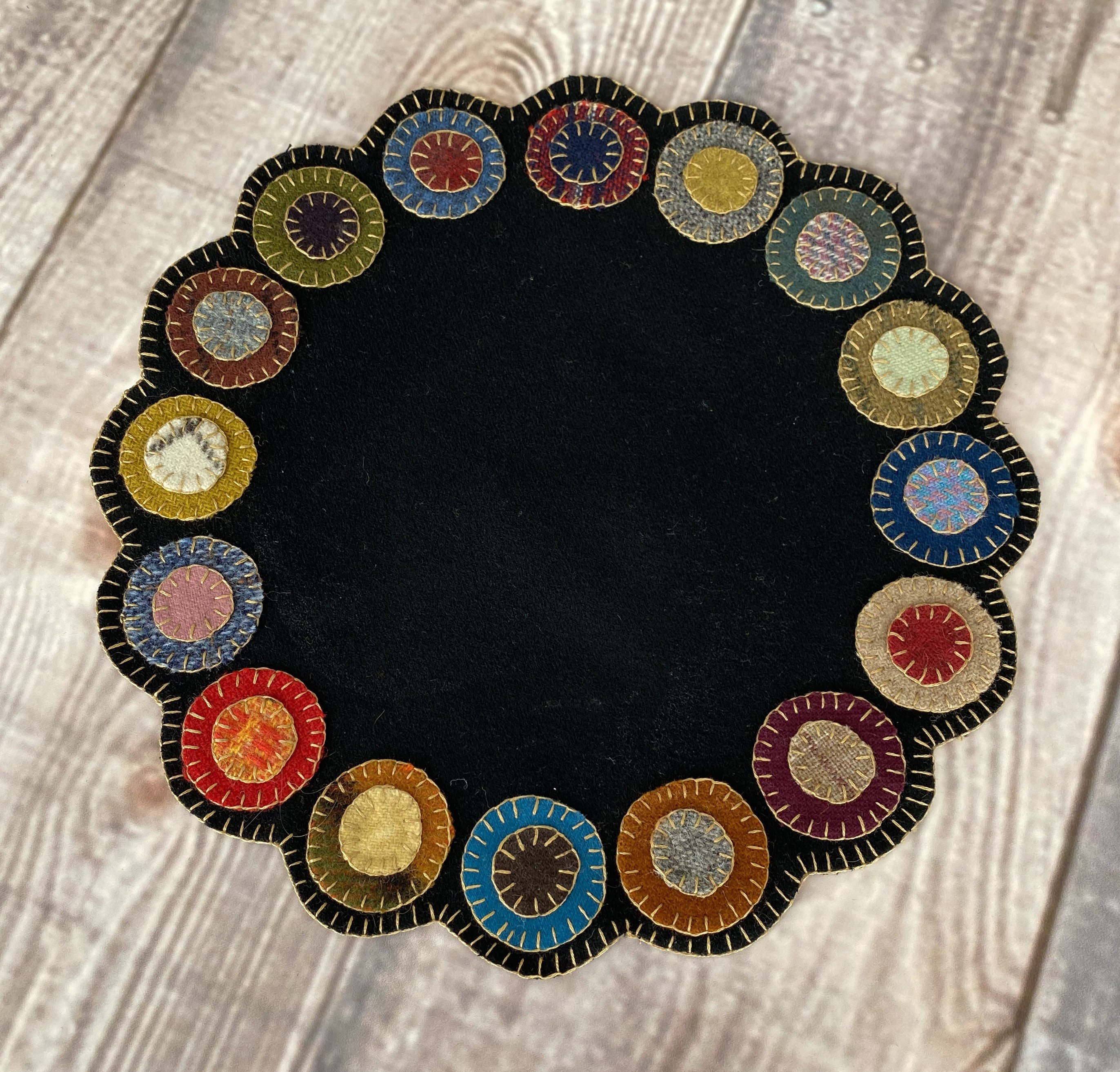 Wool Circle Pennies Precut Upcycled Felted Wool and Wool Etsy