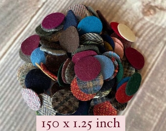 Wolle Kreis Pfennige - Vorgeschnittene, gefilzte Wolle und Wollfilz für Appliqués, Penny Rugs, Basteln - 38 x 3 cm