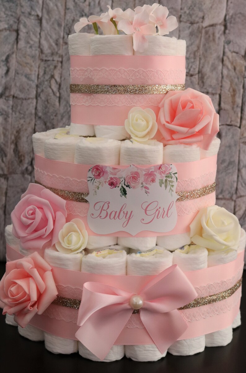 ON SALE Baby Girl Girl Diaper Cake It's a Girlgifts Etsy