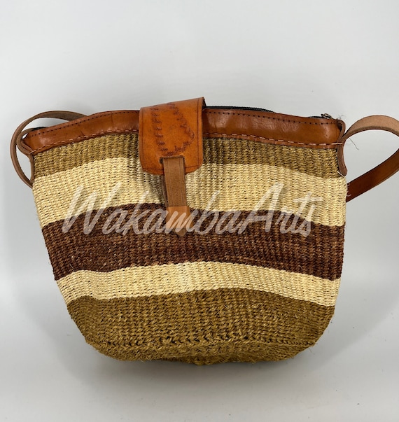 Blended Stripes Sisal Basket Bag with Flap – JennaBeeHandmade