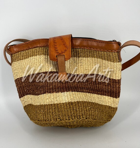 Blended Stripes Sisal Basket Bag with Flap – JennaBeeHandmade