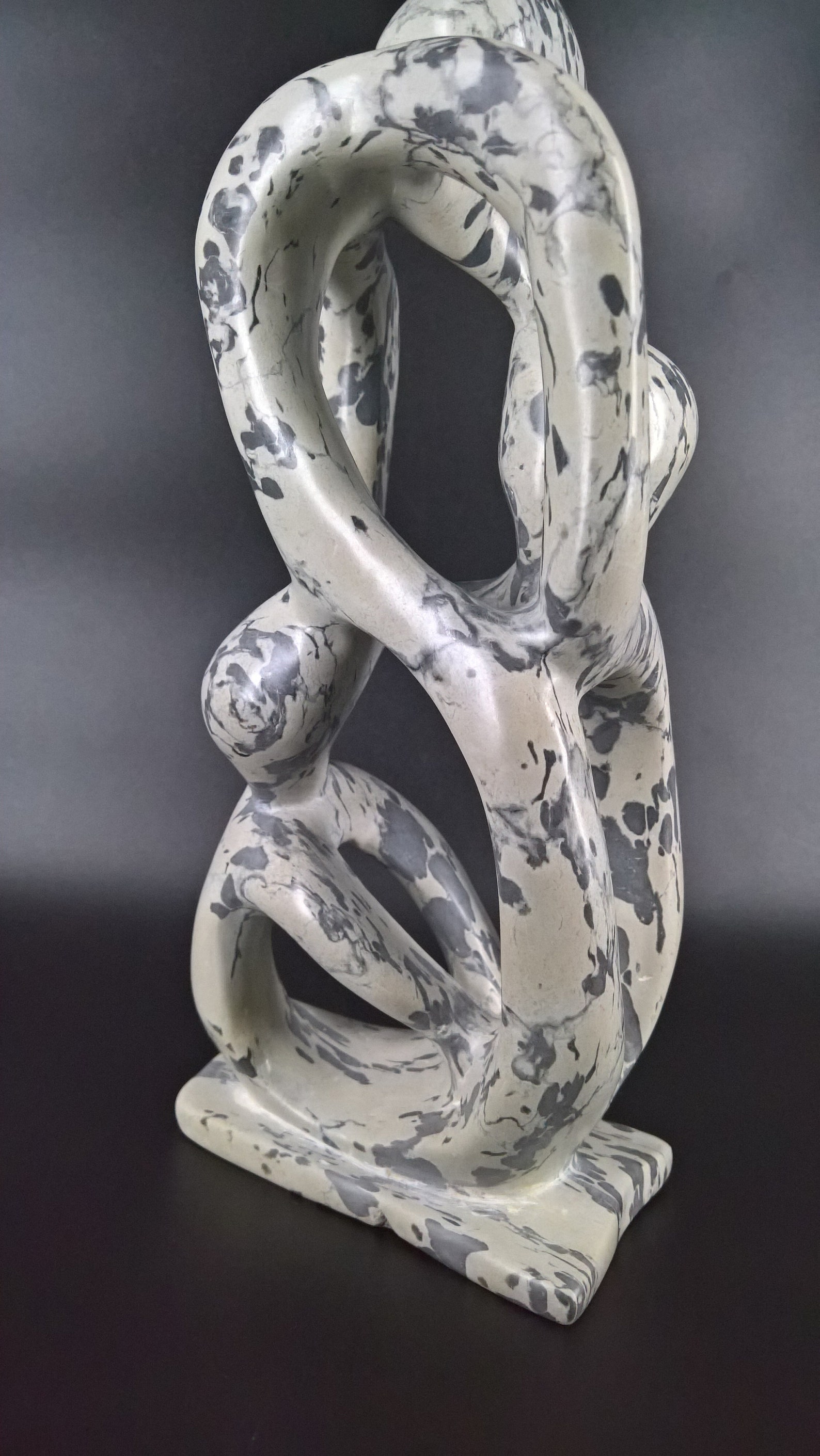 Soapstone Sculpture, African Abstract Stone Family of 3, Family