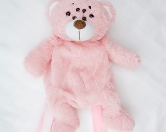 Anpassad rosa spindel nalle plysch ryggsäck udda kropp björn läskig söt ögon kawaii leksak luddigt hår harajuku gråtande väska dragkedja plånbok
