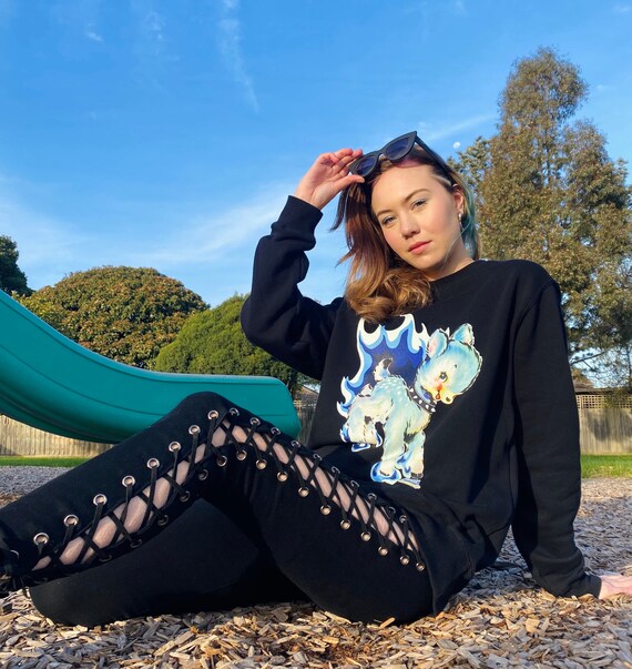 Black sweatshirt with blue flames new arrivals
