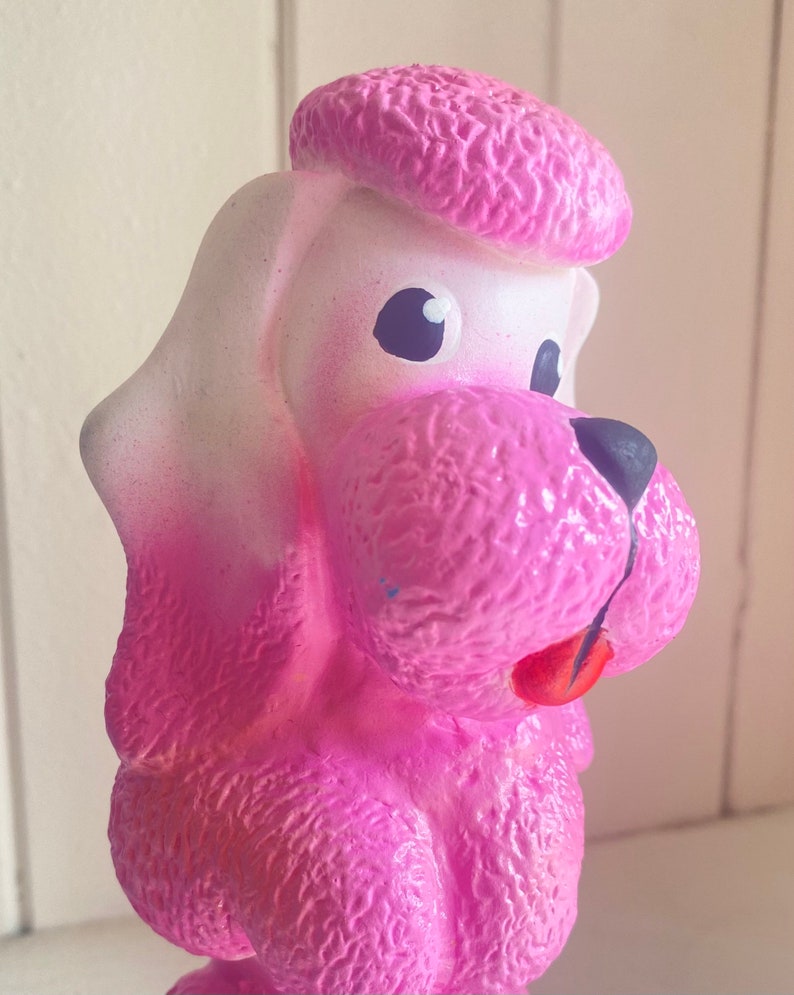 Pink vintage squeaky poodle vinyl toy rubber 1950s sun Etsy