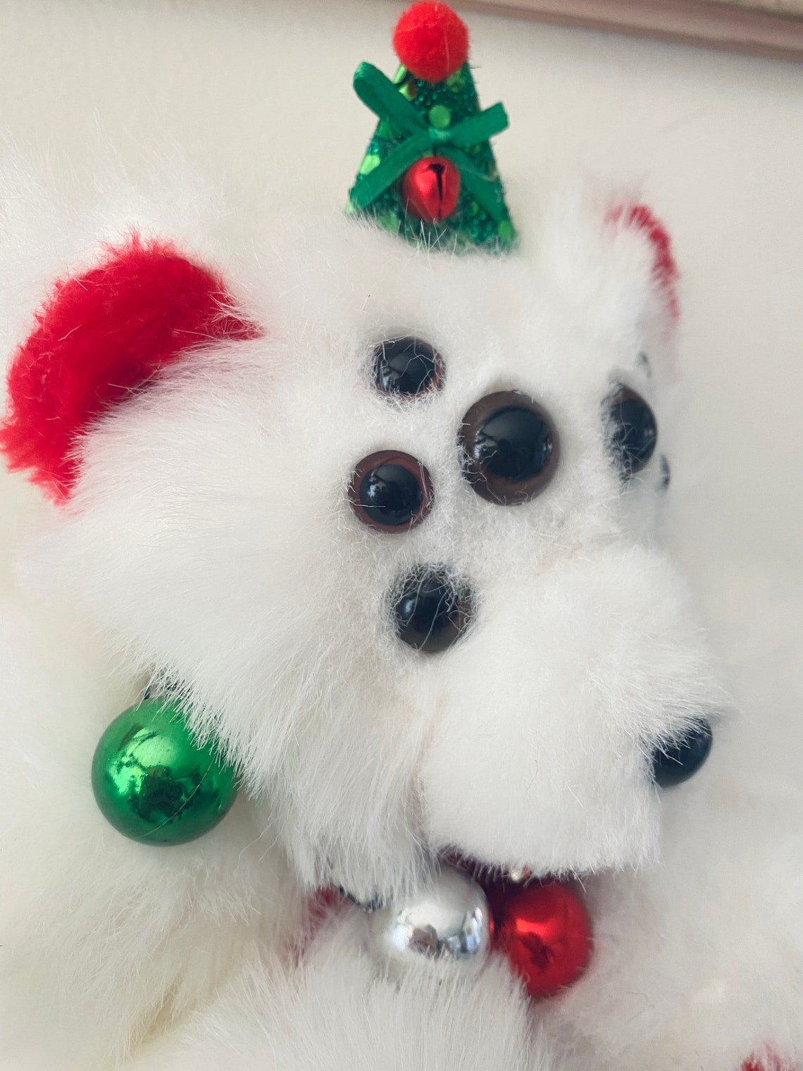 Special edition Christmas spider teddy bear white Santa toy Etsy