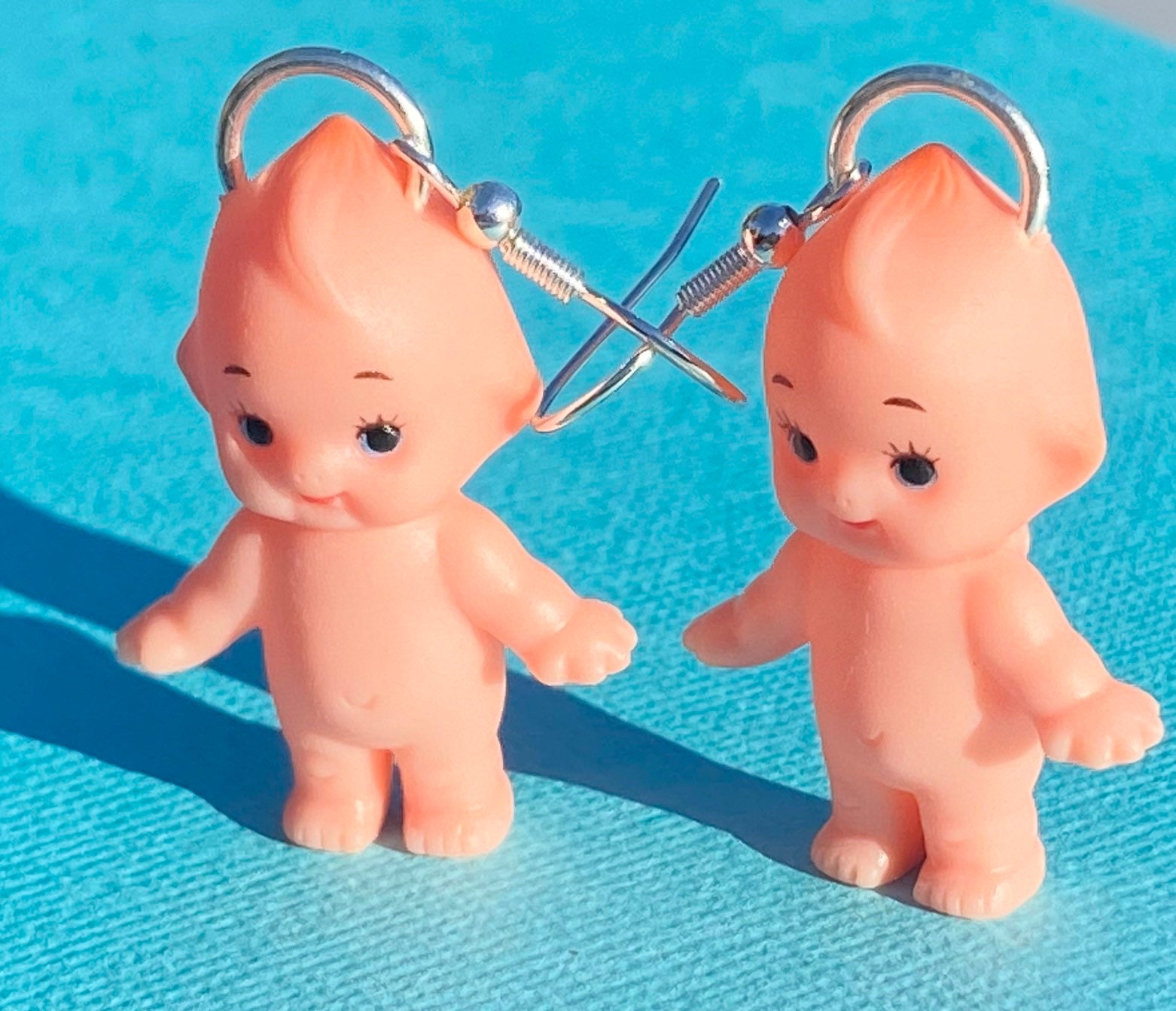 Kewpie doll mini earrings jewellery set pairs necklace silver Etsy