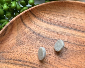 Granite Stud Polymer Clay Earrings / Lightweight Trendy Minimal Earrings / Hypoallergenic Stainless Steel Posts / Gift for Her / Neutral
