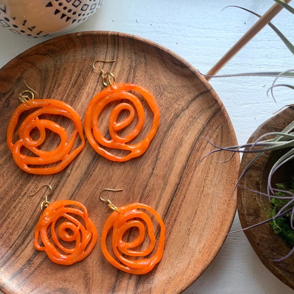 Jalebi Earrings / Diwali Gift / Indian Sweets Jewelry / Desi Art / Hypoallergenic / Lightweight / Cute Polymer Clay Dessert