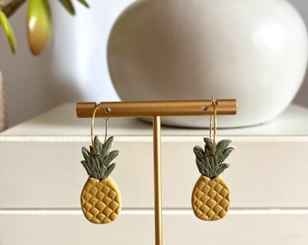 Infertility Warrior Pineapple Earrings / IVF Support Hopeful Mama Gift / One of a Kind Handmade Polymer Clay Jewelry / Future Mother