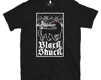 Black Shuck 1577 Tee / Sid Spidersnake / Demon Dog Cryptids Mediaeval Medieval Suffolk Bungay Mythical Short-Sleeve Unisex T-Shirt