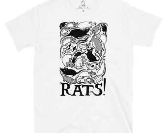 Rats Tee / Sid Spidersnake / Animal Lover Pet Medieval Plague Black Death Rattus Norvegicus Rodents Fancy Rat Short-Sleeve Unisex T-Shirt