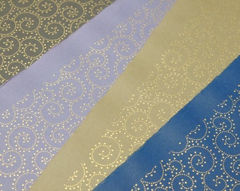 Buy 2 Get 1 Free - Japanese Paper Katazuri washi - Tako Karakusa traditionnal pattern