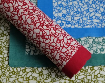 Papel japonés Katazome washi - Patrón tradicional de hojas de arce "Momiji"