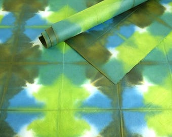 Japanese Paper Washi - "Itajimezome" Dyed kozo paper (several colors available) | For origami, art, book cover, scrapbook.